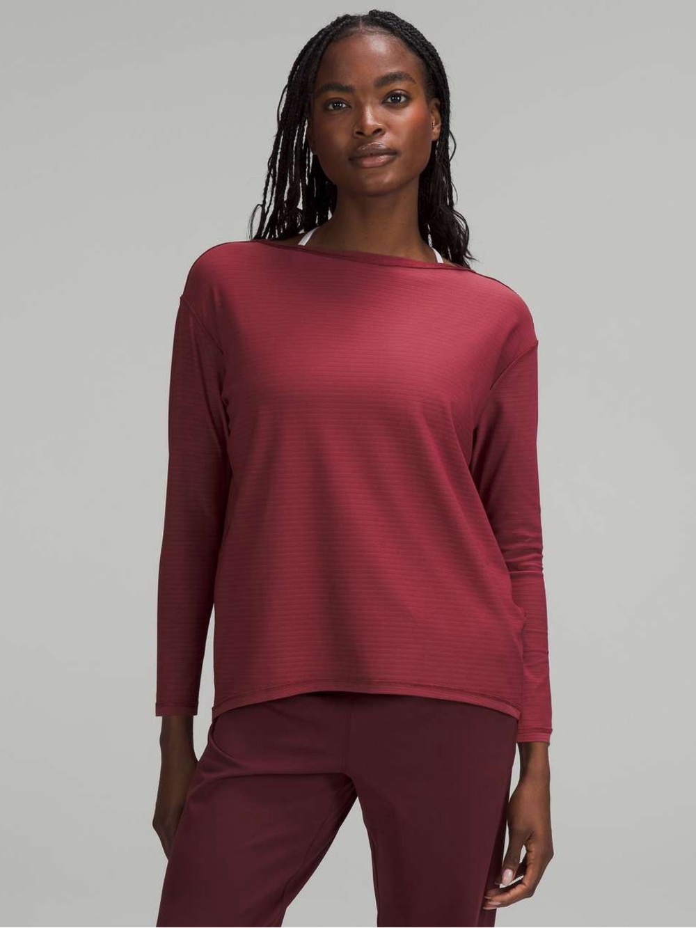 Lululemon Back in Action Long Sleeve Shirt Striped Size 18
